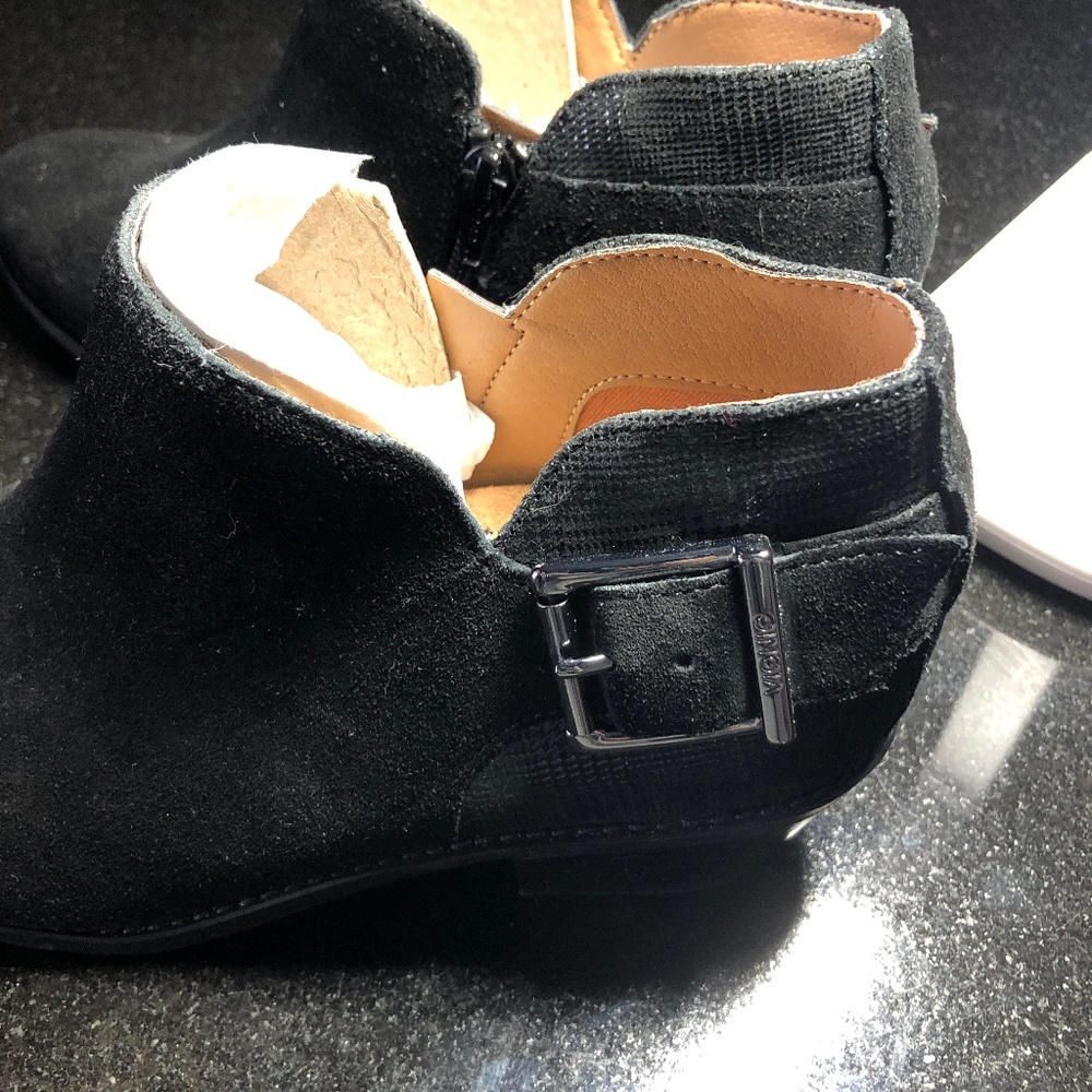 Brand New Vionic Millie Black Suede Ankle Boots on Side